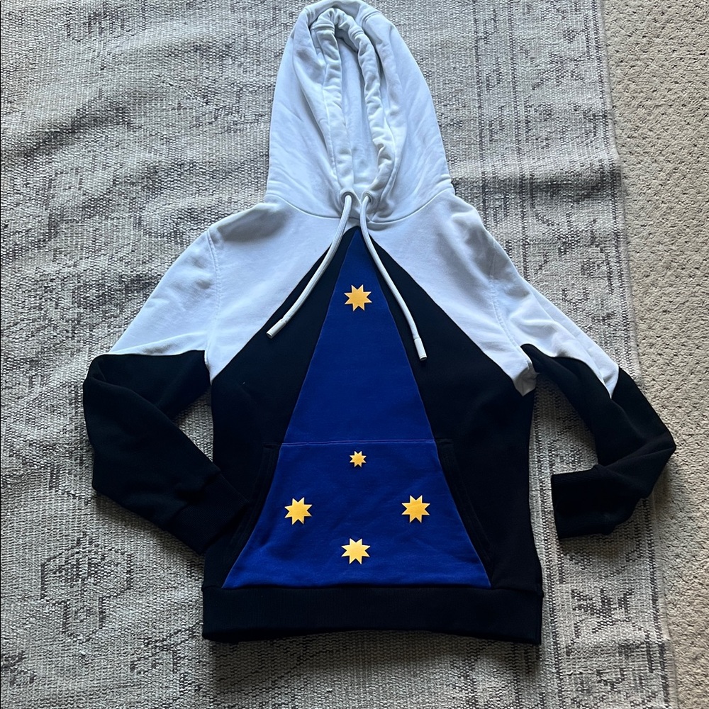 Burberry Black and White Hoodie with Blue Star Design